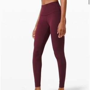 Lululemon Align Pant 28” burgundy color